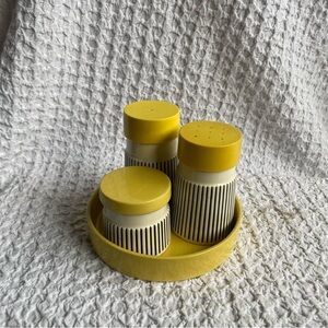 Vintage Hornsea Summertime Cruet set salt & pepper shaker mustard pot & dish MCM